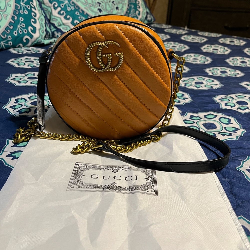 GG Orange Round Crossbody Bag